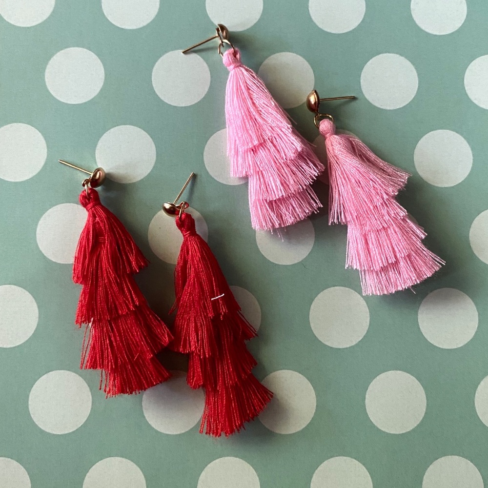Three Layer Tassel Earrings